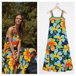 NWT! ANTHROPOLOGIE Maeve Nickoleta TROPICAL 🏝️Maxi Dress. Size XL.